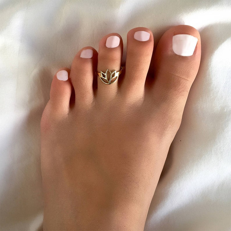 Anillo del dedo del pie anillo del dedo del pie de latón anillo del dedo del pie ajustable anillo del pie accesorios del pie joyería del pie joyería de la playa joyería de verano T76B imagen 1