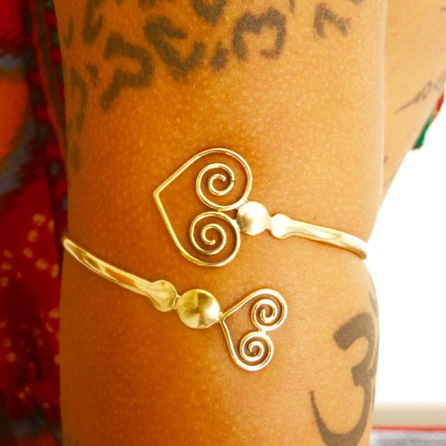 Brass Armlet Brass Arm Bracelet Upper Arm Cuff Upper Arm Etsy Israel