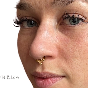 Anik Gold Septum Ring - Septum Jewelry - Septum Piercing - 16G Septum Ring - 18G Septum Ring - Indian Nose Ring - Indian Septum Ring  (G21)