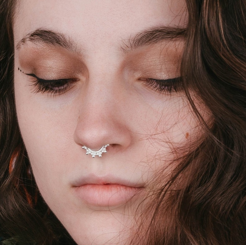 Akash Silver Septum Ring Septum Jewelry Septum Piercing Etsy