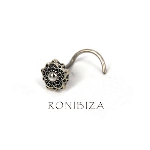 Pendiente tribal para la nariz en plata de ley – Joyería india para la fosa nasal