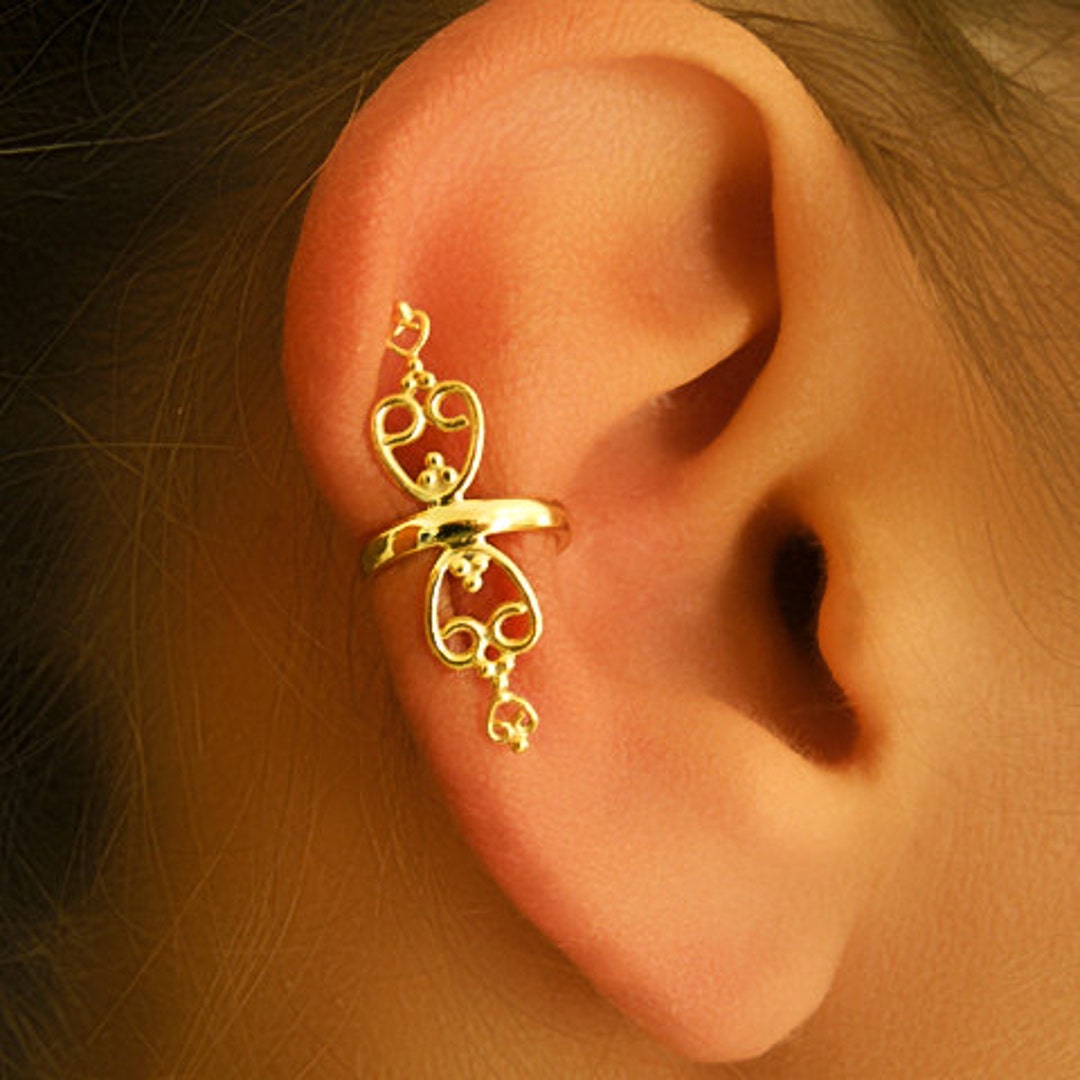 Gold Ear Cuff Ear Wrap Fake Ear Cuff Earcuff Jewelry Cuff Earrings Wrap