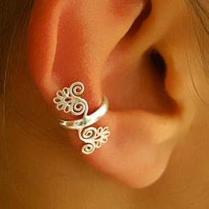 Manchette d'oreille en argent - Tour d'oreilles - Faux bijou d'oreille - Bijoux d'oreilles - Manchettes d'oreilles - Boucles d'oreilles wrap - Boucle d'oreille cartilage - Manchette d'oreille non percée