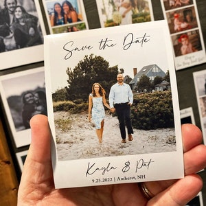 Printed Photo Magnet with Caption for Save the Dates - Custom Sizes and Color Options