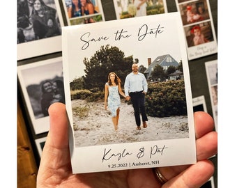 Printed Photo Magnet with Caption for Save the Dates - Custom Sizes and Color Options