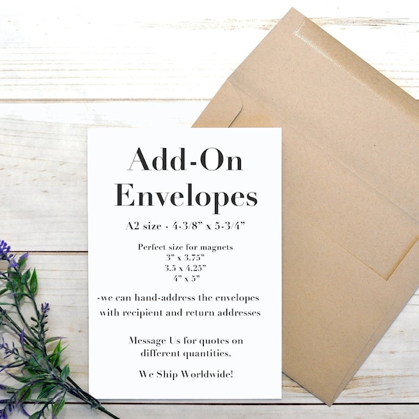 Natural Kraft Envelopes ADD ON with Magnet Purchase