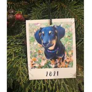 Personalized Polaroid Photo Ornament with Magnet Backing