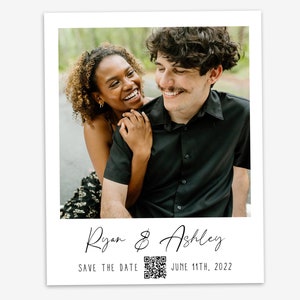 QR Code Save the Date Magnet Wedding Announcement Invitation