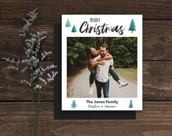 Merry Christmas Photo Fridge Magnet - Personalized Photo Magnet