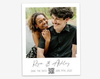QR Code Save the Date Magnet Wedding Announcement Invitation