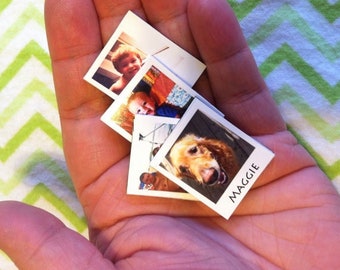 Mini Custom Photo Magnets - Wedding Favors Save the Date - Small Cute Magnets - 1" x 1 1/8" Size