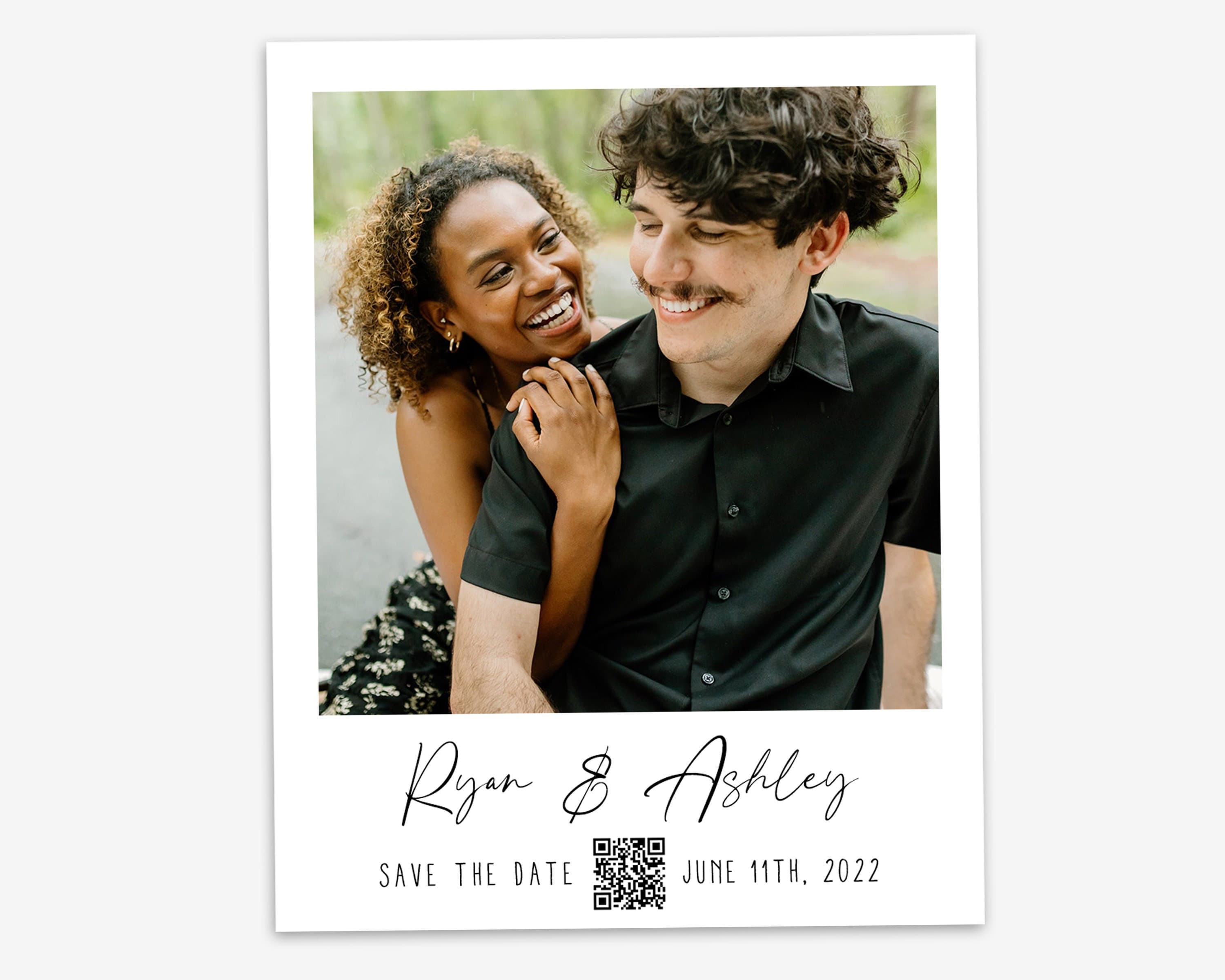 QR Code Save the Date Magnet Wedding Announcement Invitation