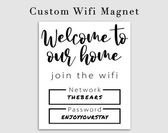 Imán personalizado para contraseñas wifi – Bienvenida a anfitriones y huéspedes de Airbnb
