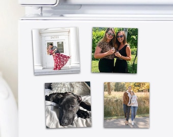 Imanes cuadrados personalizados con fotos, recuerdos para fiestas, regalos de boda