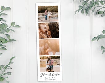 Photo Strip Save the Date, Photo Booth Save the Date, Modern Photo Strip Save the Date Template, Digital Download