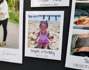 Baby Birthday Magnet ||  Photo Magnet for Weddings, Birthday, Invitation, Funerals Happy Birthday Favor Thank You