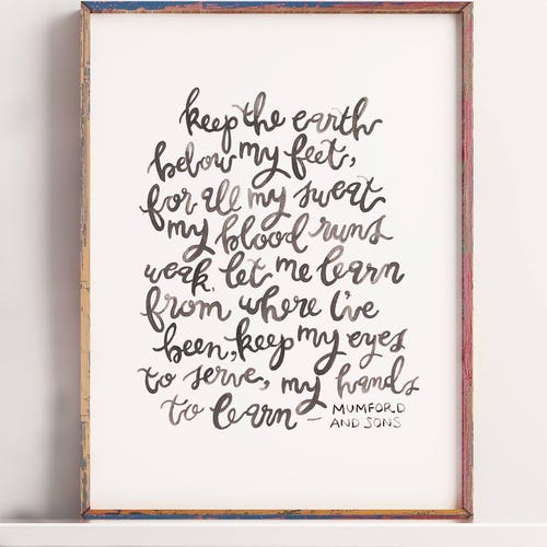 Mumford and Sons Song Lyrics Mumford and Sons Wall Art Etsy