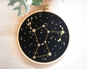 Orion, hand embroidery, constellation artwork