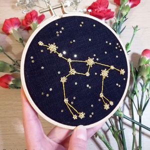 Ursa Major, hand embroidery, constellation artwork