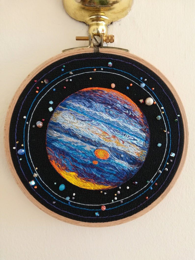 Art embroidery Jupiter //Embroidery Jupiter// Etsy