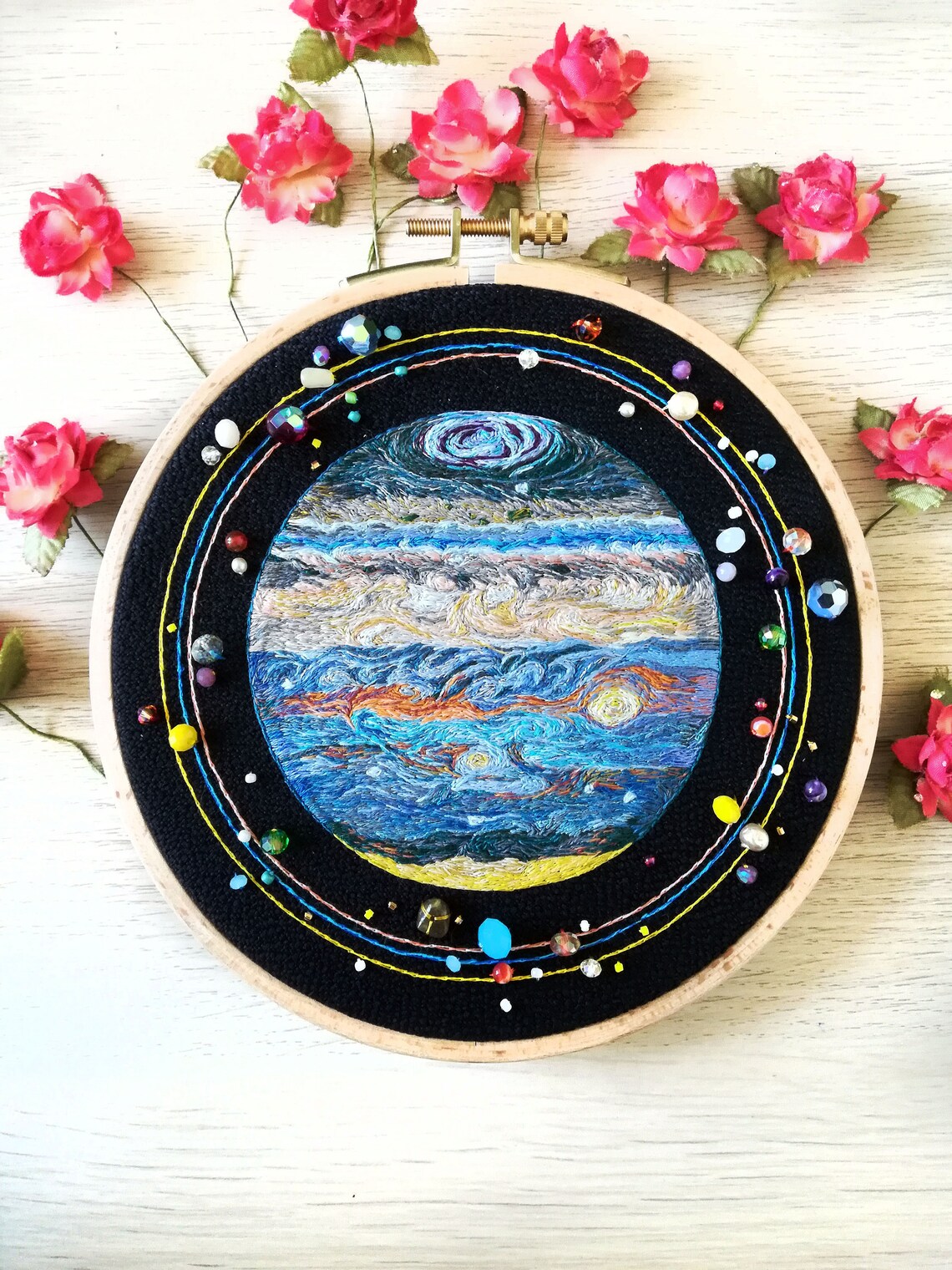 Art embroidery Jupiter //Embroidery Jupiter// Etsy