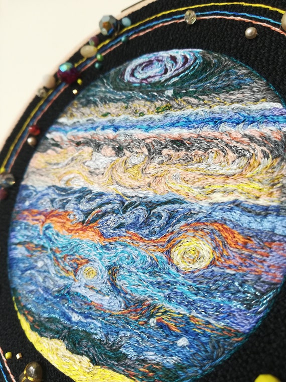 Jupiter Planet, Hand Embroidery - Etsy