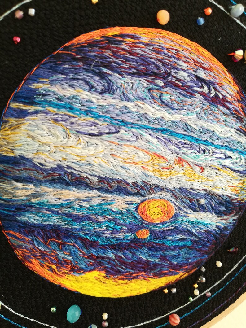 Art embroidery Jupiter //Embroidery Jupiter// Etsy