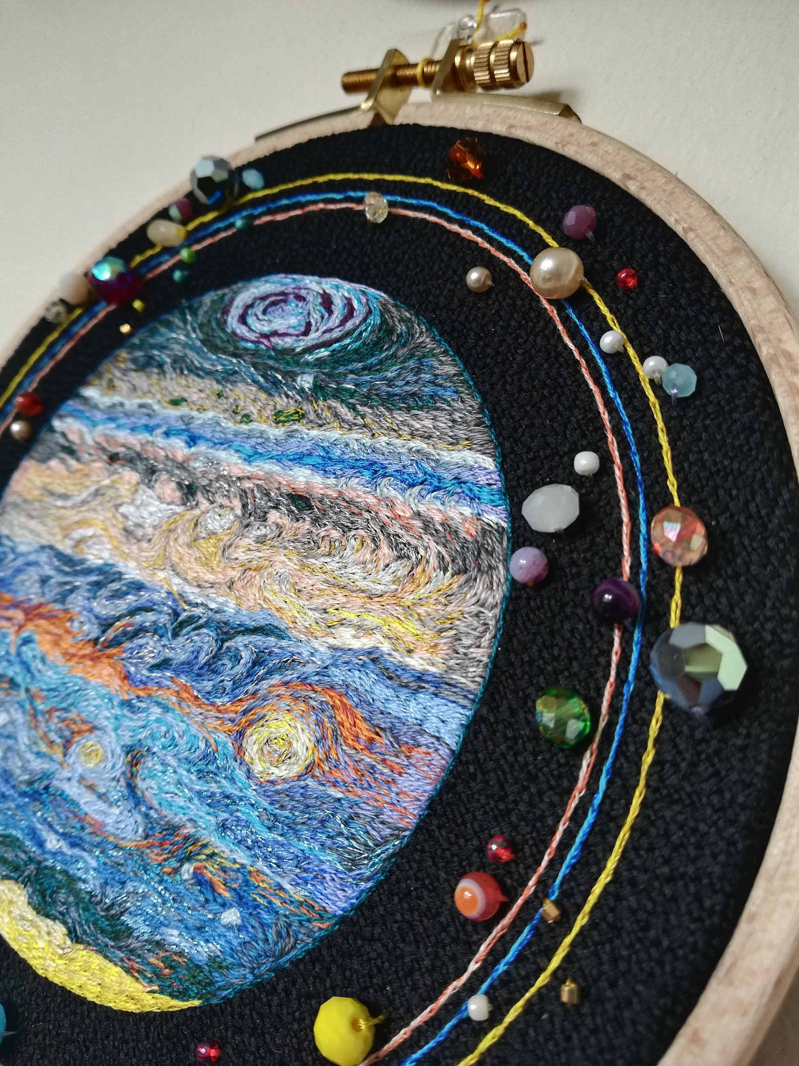 Art embroidery Jupiter //Embroidery Jupiter// Etsy