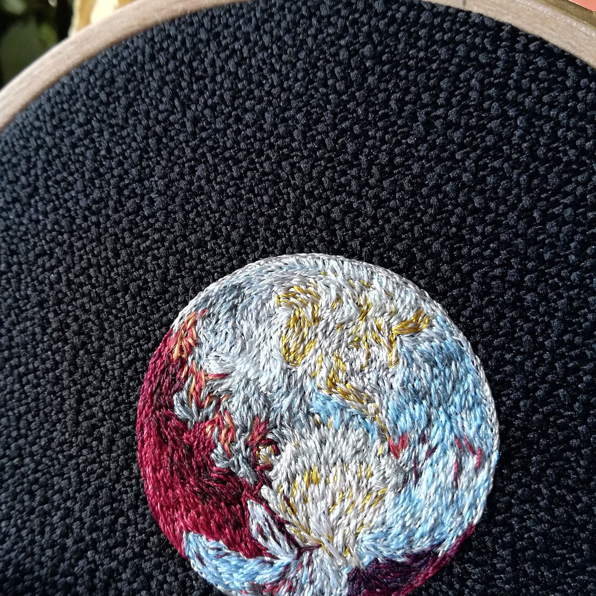 Pluto, Dwarf Planet, Hand Embroidery - Etsy
