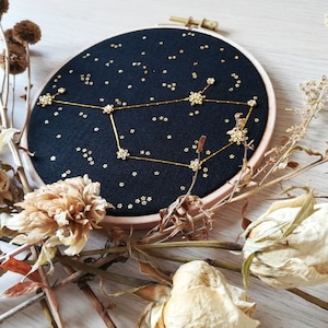 The Pleaides, hand embroidery, constellation of the zodiac artwork image 6