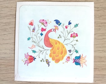 Blossoming peacock, sticker