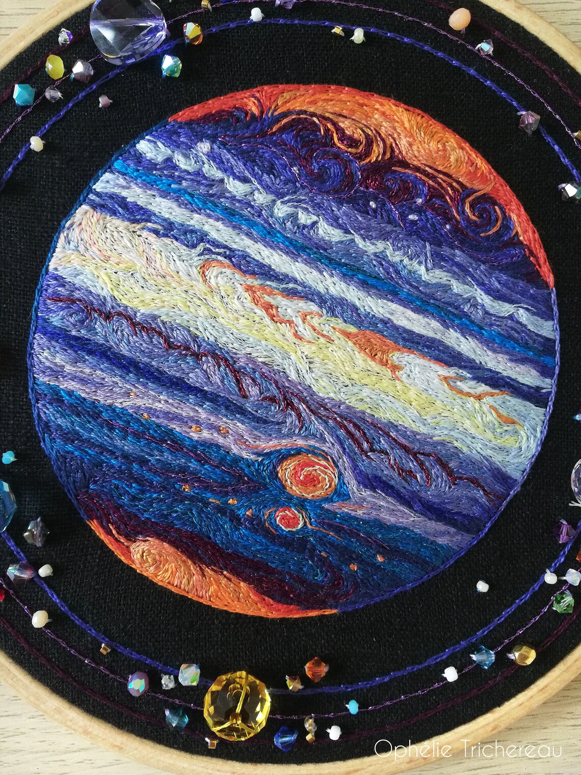 Jupiter Gaseous Hand Embroidery // Jupiter Planète Etsy