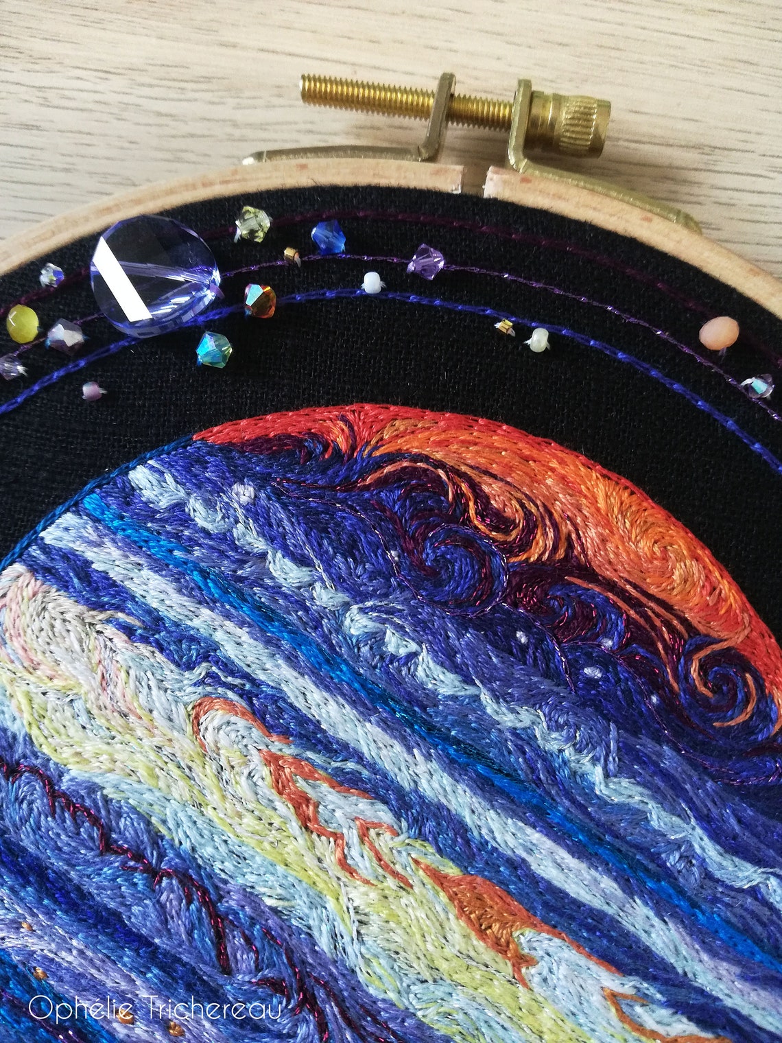 Jupiter Gaseous Hand Embroidery // Jupiter Planète Etsy