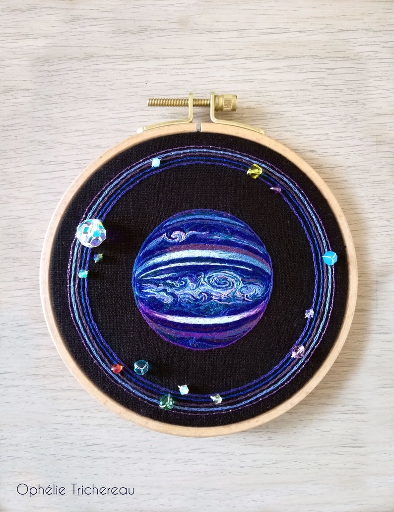 Neptune hand embroidery // Neptune hand Etsy