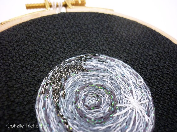 Mercury Planet Hand Embroidery Planete Mercure Broderie A Etsy
