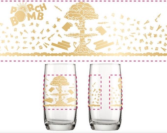 Porch Bomb Limited Edition Gold Print Glass