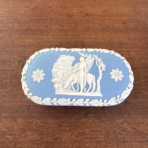 Antique Wedgwood Jasperware  Blue Dip Matchbox Striker