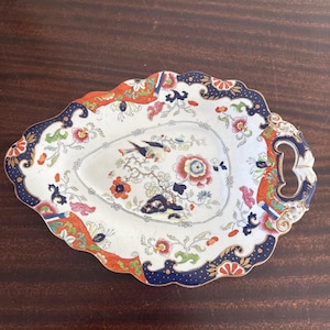 Antique English Ashworth Ironstone Platter Asiatic Bird Pattern Late 19th C