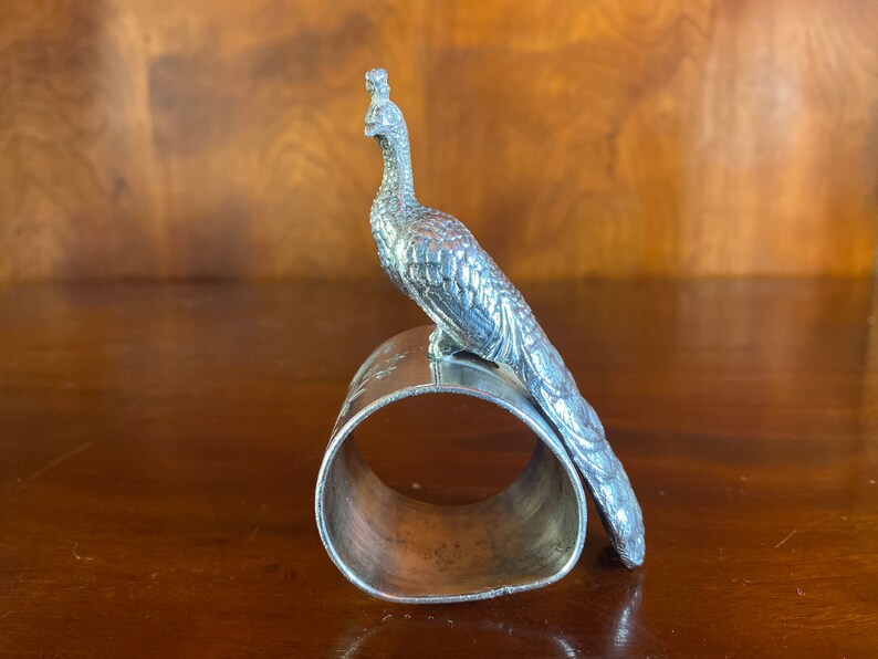 Antique Meriden Silverplate Peacock Napkin shops Ring