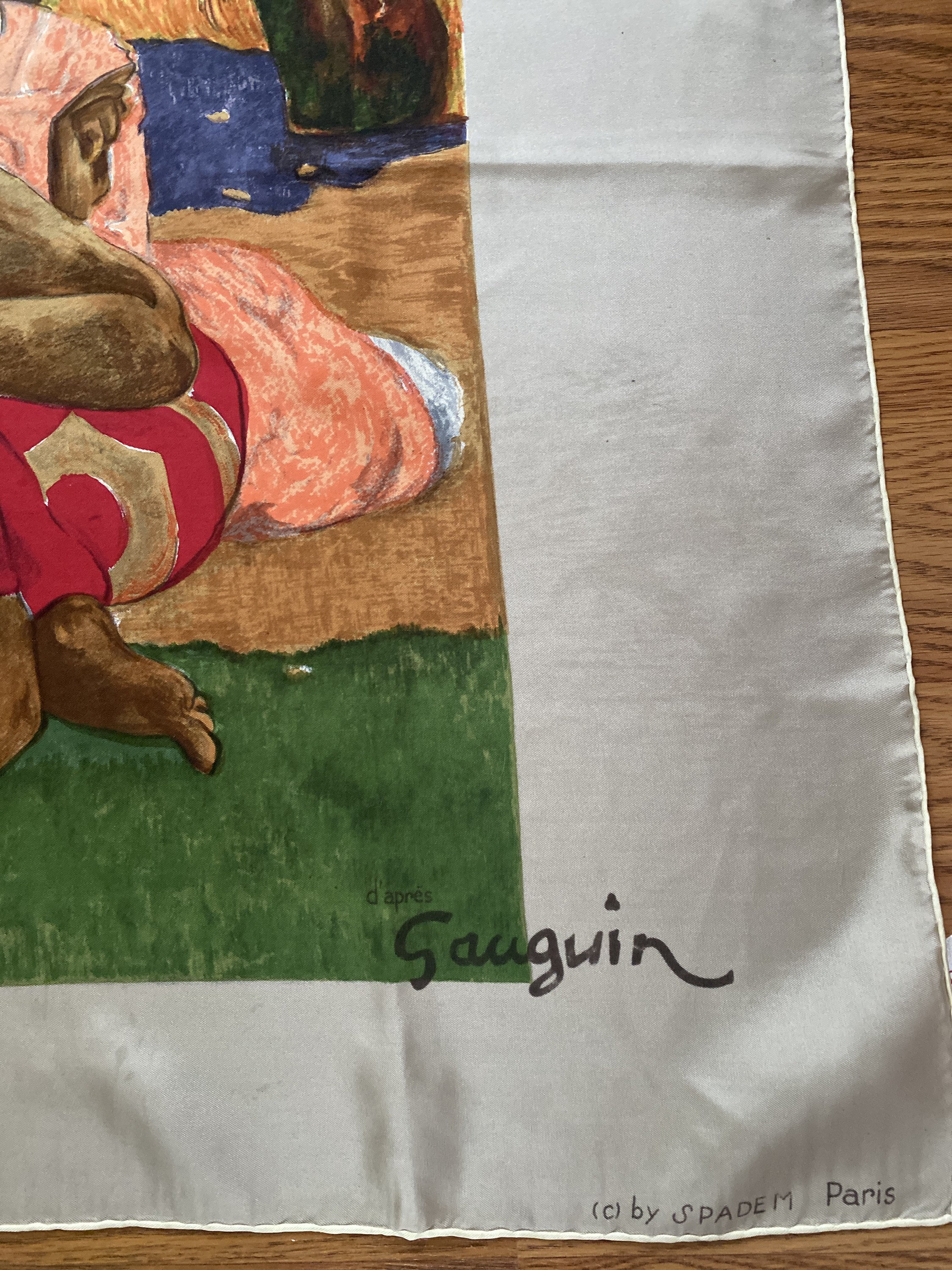 ヴィンテージ ポール ゴーギャン タヒチ絵画 フランス製 手巻き ヴィンテージ ポール ゴーギャン タヒチ絵画 フランス製 手巻き