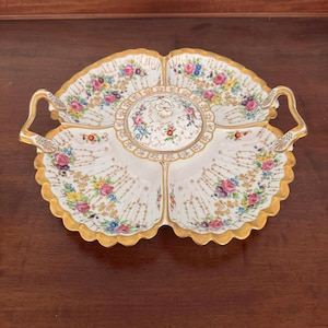 Bandeja para aperitivos dividida de porcelana de Dresde