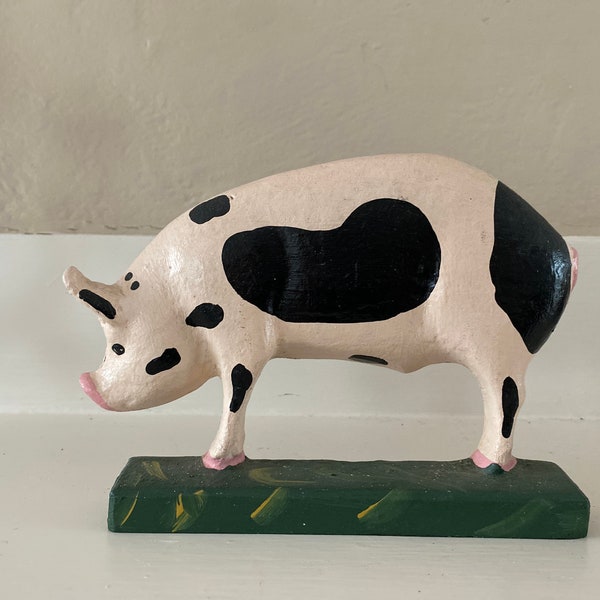 Vintage Spotted Pig Cast Iron Doorstop