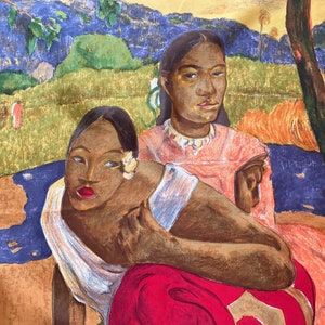 ポール、ゴーギャン限定版画 10年保証 絵画 版画 タヒチの山 ポール・ゴーギャン 手彩仕上 高