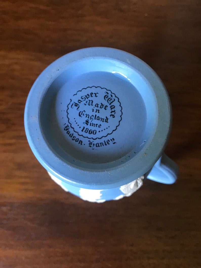 Vintage Dudson Hanley Blue Dip Jasperware Jug