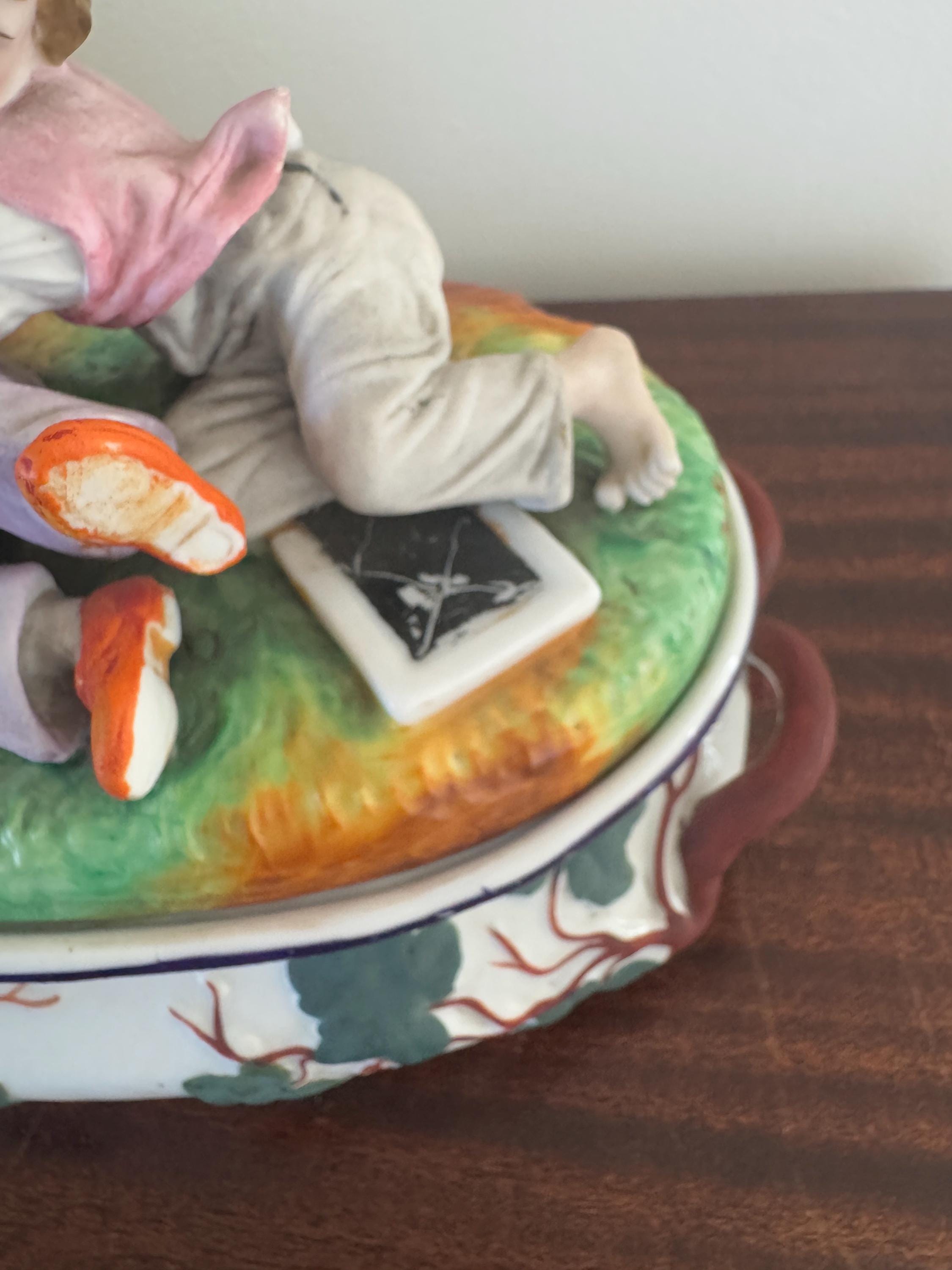 19世紀の少年像、素焼き磁器箱 - Etsy 日本