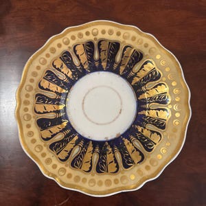 19th C Ridgway Cobalt Gilded Plate 2/1082