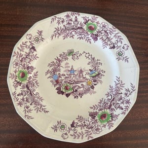 Antique John Wedg Wood Tyrol Purple Ironstone Plate