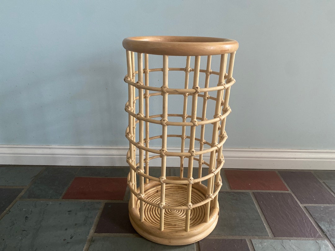 Vintage Rattan Umbrella Stand Etsy
