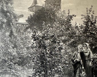 Grabado fotográfico del siglo XIX de El pequeño Lord Fauntleroy, de D. Appleton