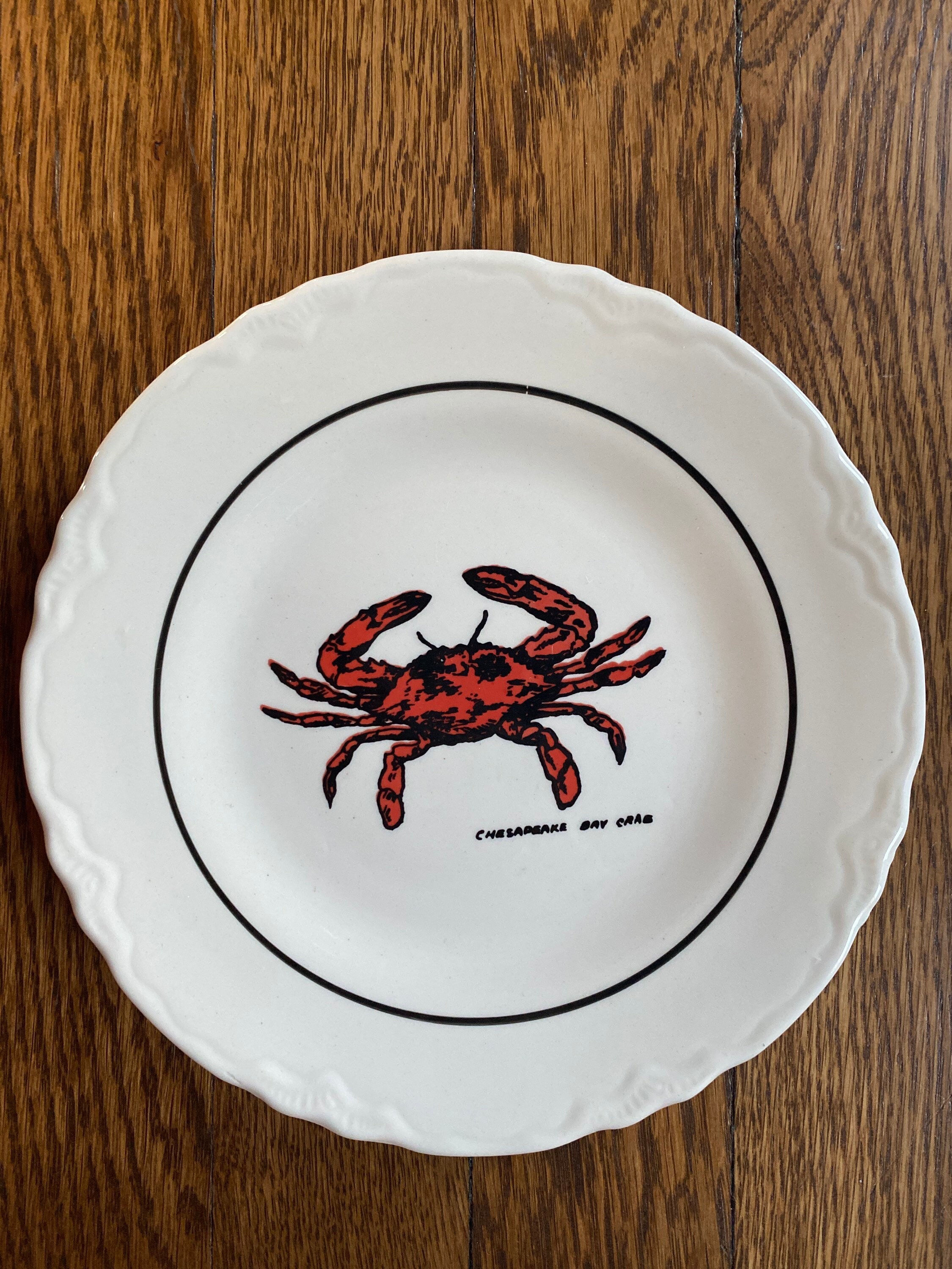 Vintage Chesapeake Bay Red Crab Plates Set of 8 | Etsy
